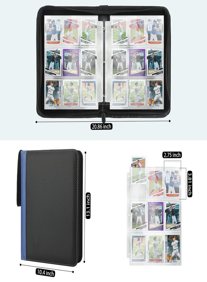 TCGUARD 9 Pockets Trading Card Binder with Sleeves Card Organizer, 900 Double Sided Pocket PU Card Collection Binder, Baseball Binder,for Sports Card, MTG, TCG Yugioh Card (Blue) - Image 2